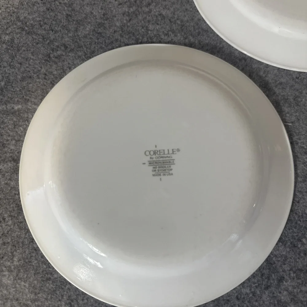 Corelle Set of‎ 5 Dessert Salad Plates Fruit Too Cherries Blue Plaid 7-1/4